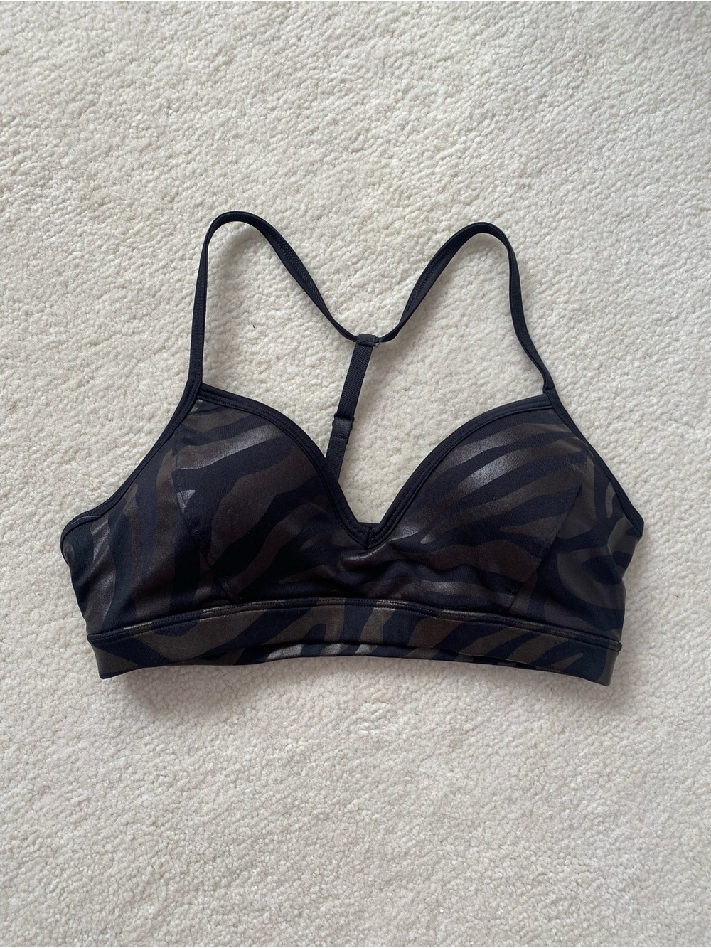 Forever 21 Black Zebra Print Sports Bra